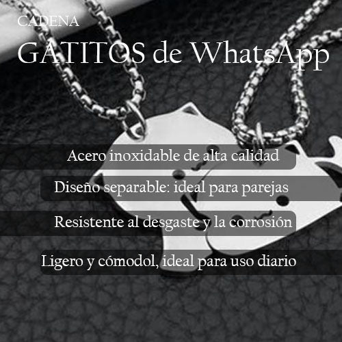 Set de 2 Collares de Pareja: Gatitos de WhatsApp